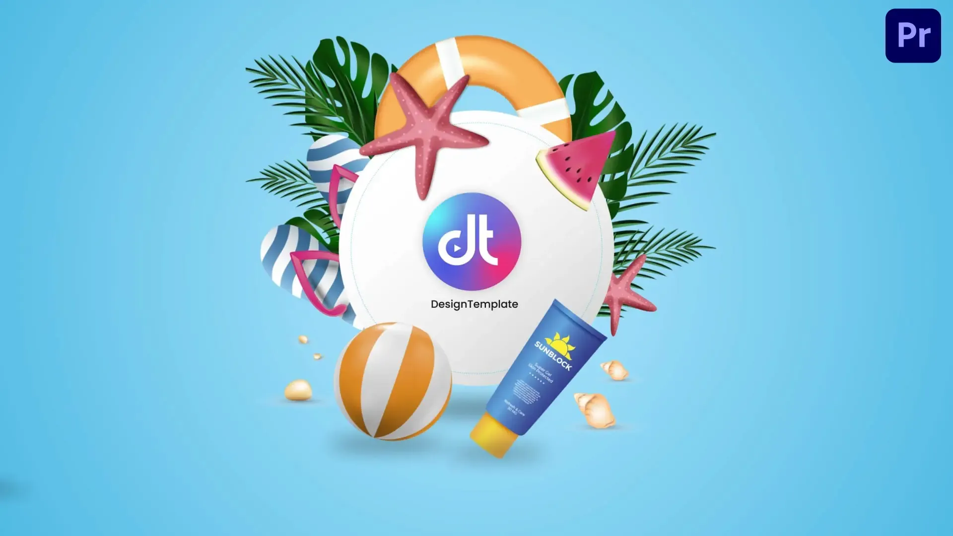 Summer Themed 3D Logo Reveal
